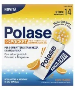 Polase Pocket 14 Stick Monodose – Integratore di Potassio e Magnesio, Gusto Arancia